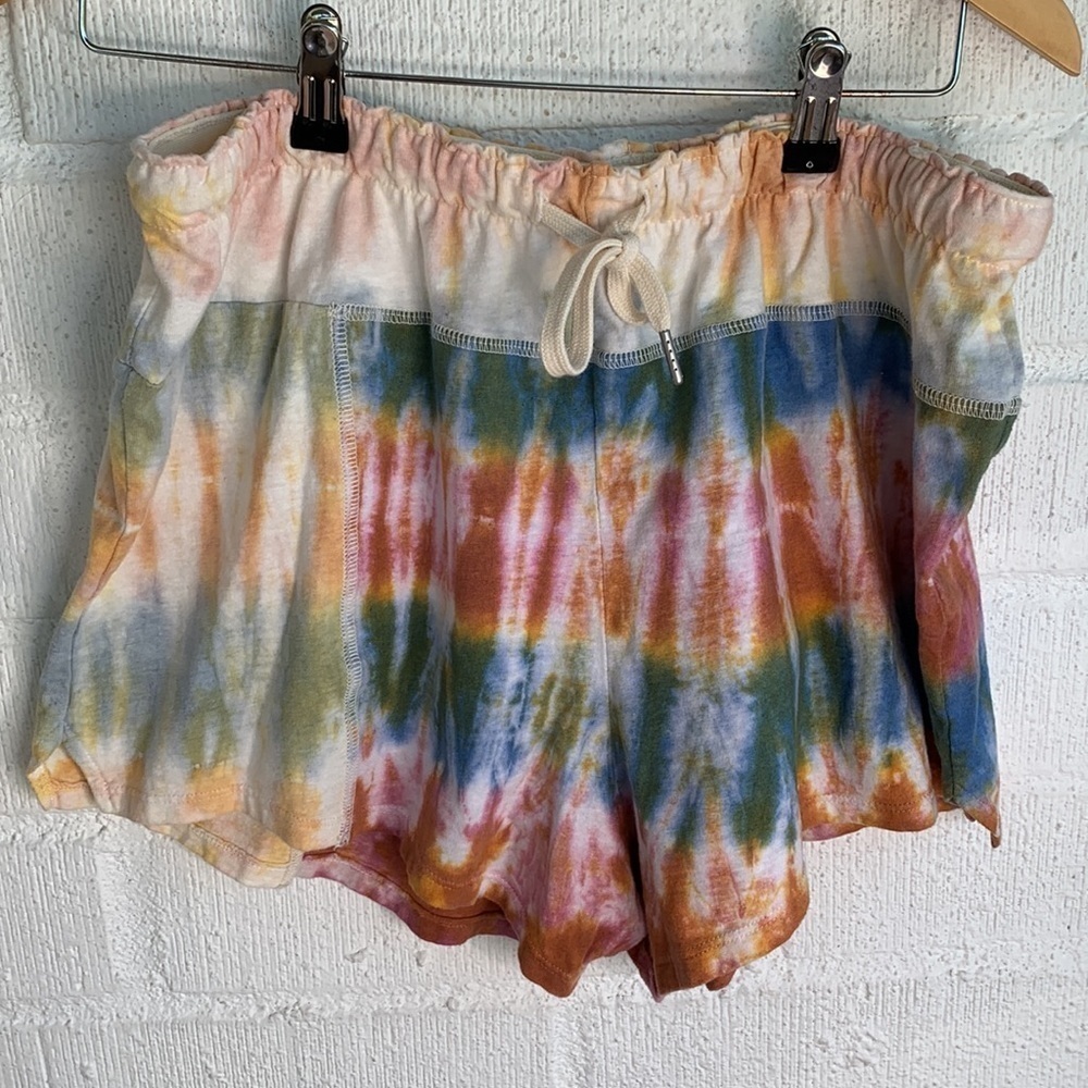 John Elliott Tie Dye Drawstring Reconstructed Lounge Shorts Sz Xl — image 2 of 6